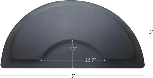 Miniatura 4 de Tapete para silla de barbería  3 x 5  Antifatiga  Negro semicírculo  58 pulgadas de grosor