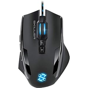 Sharkoon Skiller SGM1 Gaming Maus mit Makrotasten (10800 DPI, RGB-Beleuchtung, 12 Tasten, Weight-Tuning-System und Software) schwarz
