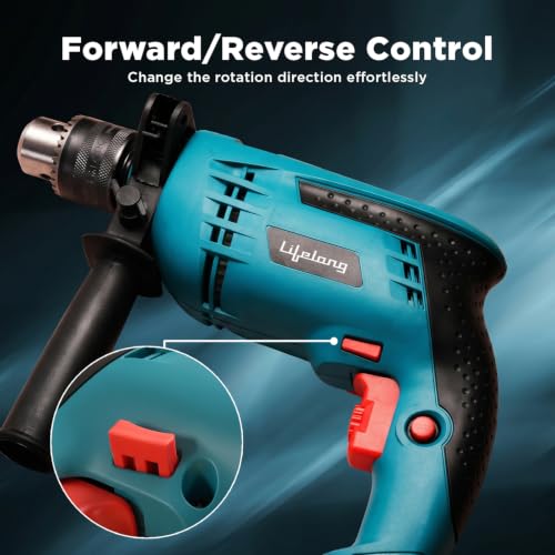 Image of Lifelong 650W Impact Hammer Drill Machine | Drill Machine for Wall Drilling & Home Use |13mm Chuck | Variable Speed | Forward & Reverse | Full Copper Motor & Armature | Wood, Metal & Concrete