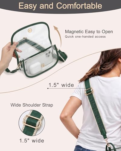 Image of Wuflyover Clear Bag for Stadium Events, Clear Purse Crossbody Bag for Women
