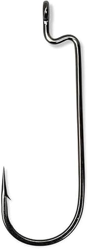 Miniatura 4 de Angler's Grotto Gancho de gusano curvado redondo con vástago desplazado  1025 unidades por paquete  Anzuelos de pesca de agua dulce y salada  Acero