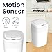 Ninestars Touch Tap & Motion Sensor Trash Can for Kitchen and Bedroom, 13 Gal 50L High-Grade ABS Body (Rectangular, White)