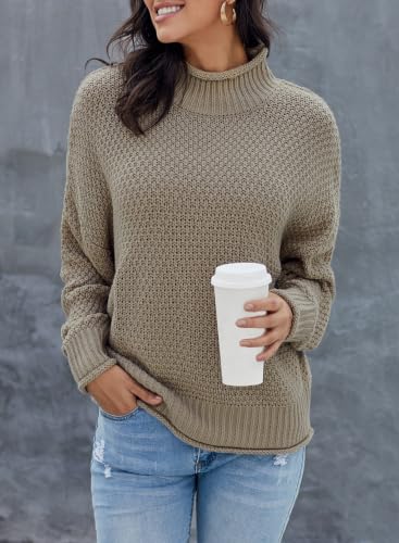 Image of Dokotoo Womens Sweaters Turtleneck Cable Knit Chunky Pullover Fall Outfits