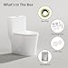 CANEST Compact One Piece Toilet for Bathrooms, Round Small Toilet with Siphon Dual Flush and MAP 1000g, Quiet Soft Close Seat, Space Saving, Standard 12