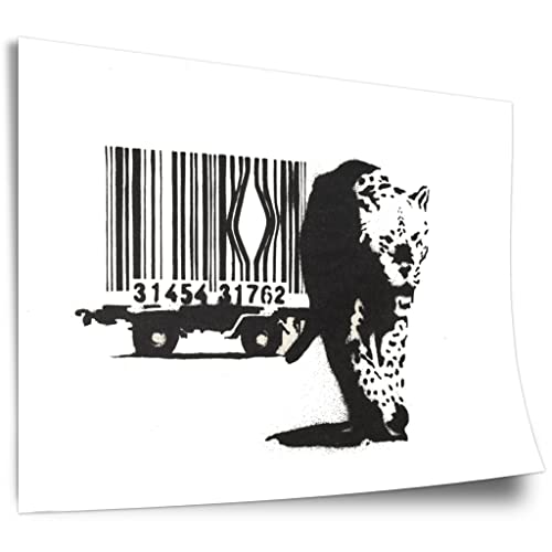Poster Banksy Street-Art Leopard Barcode - Konsum-Kritik Globalisierung, Moderner Kunstdruck Canvas - Wohnzimmer, Inneneinrichtung Deko Kunstdruck ohne Rahmen, Wandbild - A4, A3, A2, A1, A0, XXL - .. Poster Banksy Street-Art Leopard Barcode - Konsum-Kritik Globalisierung, Moderner Kunstdruck Canvas - Wohnzimmer, Inneneinrichtung Deko Kunstdruck ohne Rahmen, Wandbild - A4, A3, A2, A1, A0, XXL - ..