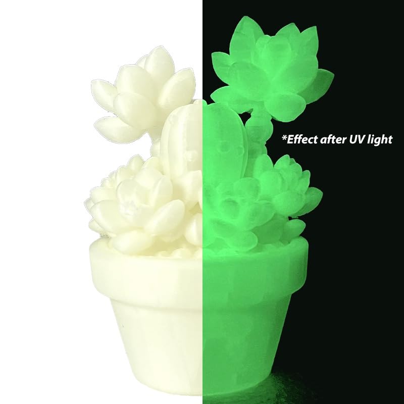 Image of Green Glow in Dark PLA 1.75mm 250g Small Spool Luminous 3D Filament FDM | Glow in dark green Bright night Light printing Hide layers Low warping No tangle 0.25kg spool for Printer Bambu Prusa