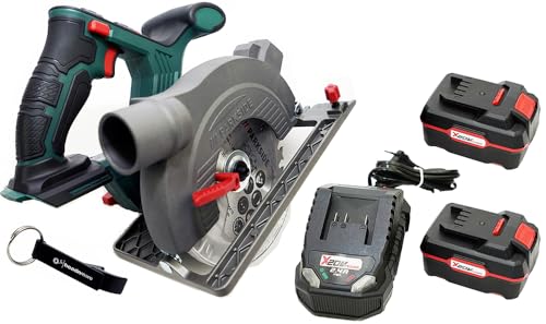 HEADNMORE® Bundle Parkside PHKSA 20 - Sierra circular con batería de 20 V y llavero HEADNMORE® (batería de 2 x 4 Ah)