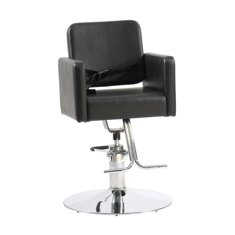 Malys Equipements – Sillón de peluquería Leo para niños, para una comodidad óptima, arnés de seguridad, bomba hidráulica, base redonda de acero inoxidable, ancho de asiento 39 cm, negro