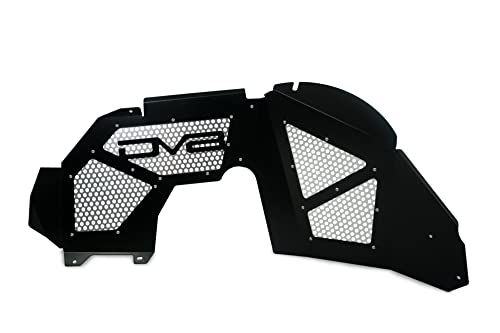 Inner Fender Liner Set fits 2018-2023 Jeep Wrangler JL & 2020-2023 Gladiator JT | Front Wheel Wells | Vented for Airflow | Aluminum Construction | Black Finish | DV8 Offroad