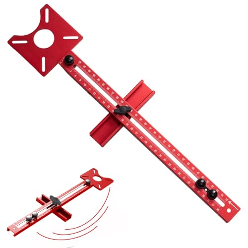 Einstellbare Aluminium Fräszirkel - 4 in 1 Router Fräsrillenhalterung Einsatzplatte Radius 90 bis 370mm FräSzirkel OberfräSe ZubehöR Multifunktionale frässchablone oberfräse für OberfräSenwerkzeug