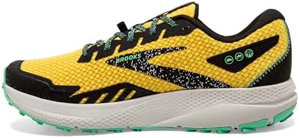 Brooks Men’s Divide 4 Trail Running Shoe - Lemon Chrome/Black/Spring Bud - 9.5 Medium | Image 2