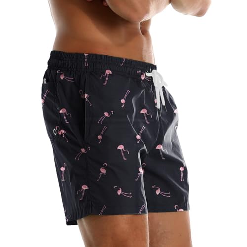 Mens Swim Trunks 5 Inch Mesh Lining Quick Dry Bathing Suits Swimwear3