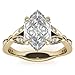 2CT-4CT Dutch Marquise Cut Moissanite Wedding Ring Set for Women Solitaire Split Shank Bridal Handmade Ring, Promise Gifts for Her (2 CT, Yellow)