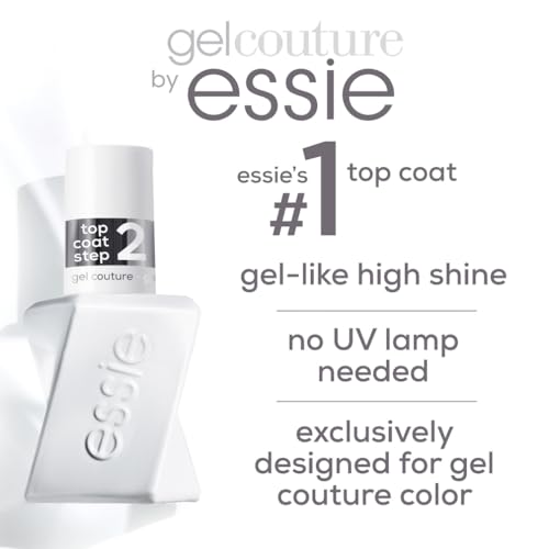 Gel by essie Nail Polish, Shiny Topcoat, Clear Topcoat Nail Polish, Gel Couture, Up to 15 Days of Wear, No UV Light, Longlasting High Shine Nail Varnish, 13.5ml - Image 5