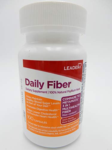 Leader daily fiber dietary supplement 100 capsules pack of 1