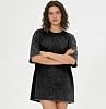 Women Mens Cotton T-Shirts Washed Vintage Tee Solid Basic Tee Crew Neck Shirts Casual Loose Tops for Unisex, Black, S #4