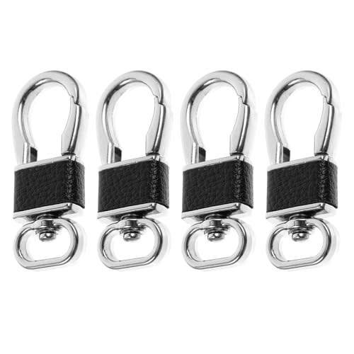 Beaupretty Llavero para Hombre Clip de Mosquetón y Ganchos Metálicos, Material Aleación de Zinc y Cuero PU, Diseño Compacto y Seguro para Mochila o Cinturón