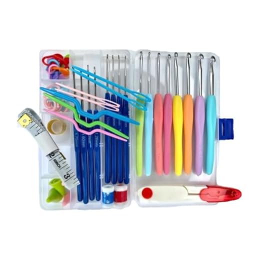 kit de Crochê Completo Para Iniciantes Lanmax 16 Agulhas de Crochê de Malha Coloridas e Acessórios Ferramenta Indispensável Para Quem Busca Precisão, Durabilidade E Conforto