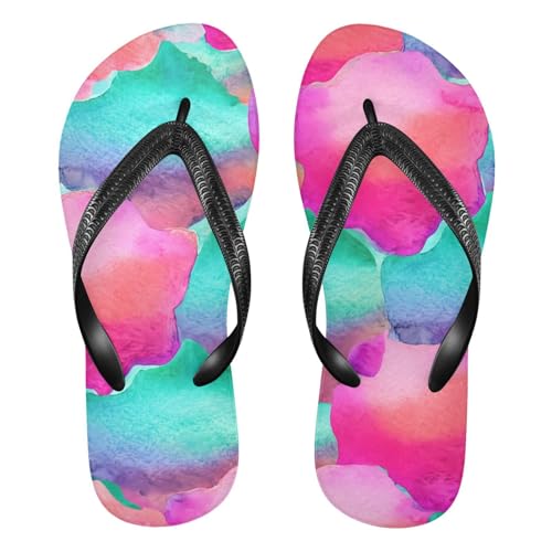 Watercolor Scallop Flip Flop Beach Summer Casual Sandal for Women & Men Shower Shoes 20861962