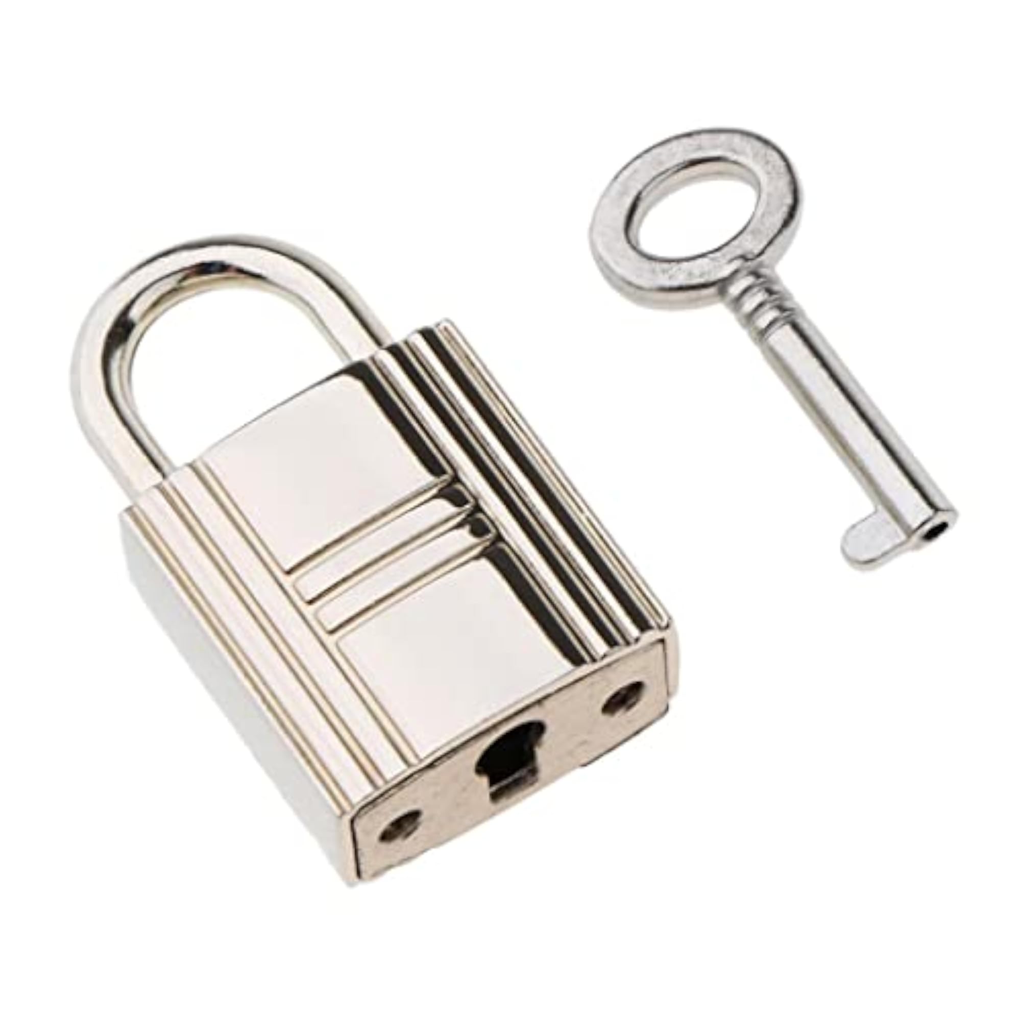 Cute Security Travel Lock Alloy Padlock with Key, Silver
