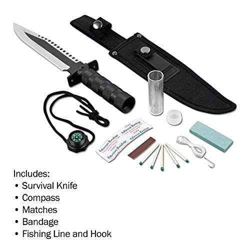 Whetstone Cutlery The Vermillion Survival Knife and Kit with Sheath Knife, Black (25-87612) - Thumbnail 3
