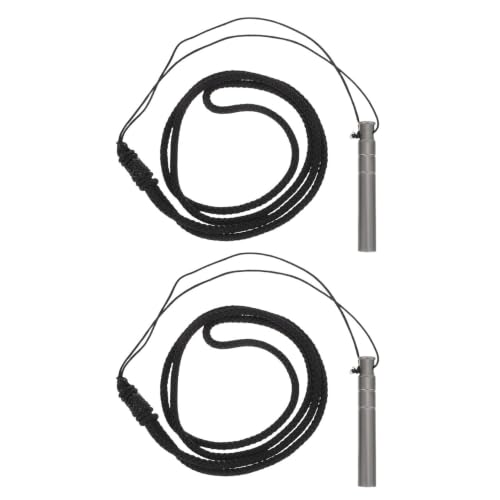 2pcs Titanium Alloy Survival Whistle with Lanyard, Loud 120db Signaling Outdoor Safety Whistle for Hiking and Boating, Lightweight and Easy to Carry
