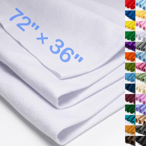 XSEINO Ice White Large Felt Fabric 72 X 36 (2 Square Yards) 1.4 mm Thick Soft Felt Fabric Sheet for Crafts White Series Colors Soft Nonwoven Fabric Fit for Decoration Sewing DIY Crafts