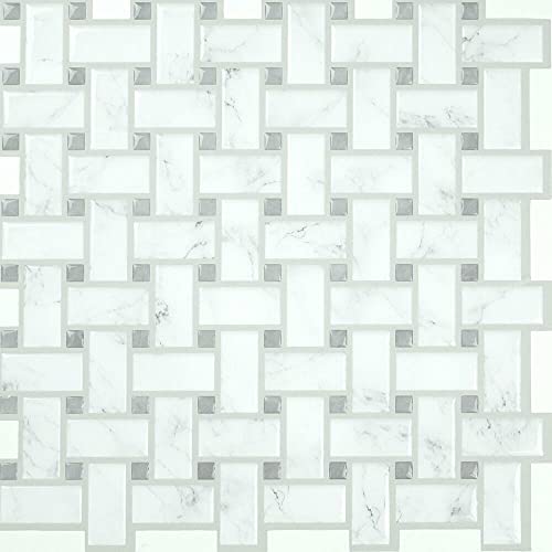 RoomMates StickTiles TIL4572FLT Spritzschutz Carrara-Marmor, Grau