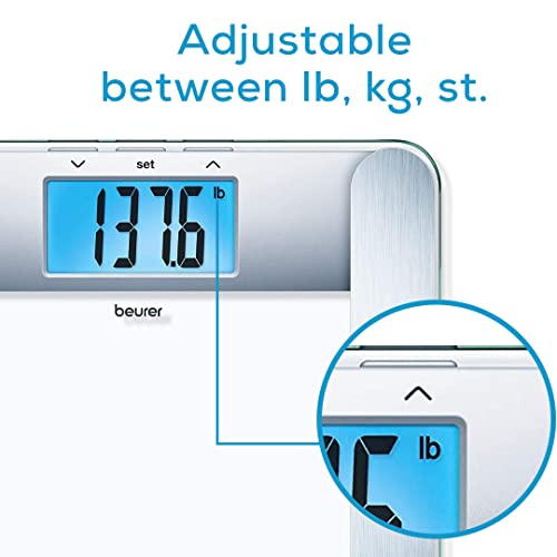 Beurer Bf221 Body Fat Scale | Xl Digital Weight Scale & Body Fat Analyzer | Measures Body Weight, Body Fat, Body Water, Bone Mass & Muscle% | Auto Recognition, 10 Memory Spaces | For Weight Control #TOP7