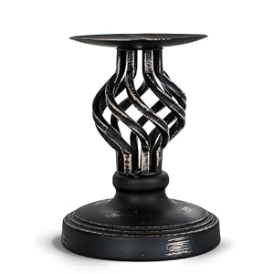 Candlestick Holders – Candle Holders Decorative LHQOO Metal Vintage Candle Holder with Non-Slip Base, Available for Home Decor, Wedding, Dinning, Party, Anniversary (Small Size)