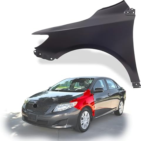 JustDrivably Replacement Parts Front Left Driver Side Fender Steel Compatible With Toyota Corolla 2009 2010 2011 2012 2013 Base S LE XLE CE XRS L Cover