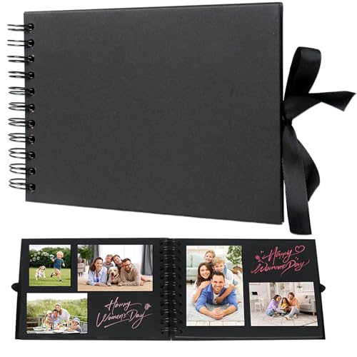 El Mejor Listado de Albumes para comprar online. 45 YINGDIHUT Álbum de Recortes de Bricolaje Álbum de Fotos Scrapbook con 60 Páginas, 8.46 x 5.9 Pulgadas, Papel Grueso de 230G, Ideal para Recuerdos y Diseño DIY (Negro)