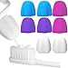 8Pcs Self Closing Toothpaste Caps Dispenser Silicone Toothpaste Squeezer Lids for Bathroom Hygiene for Kids and Adults ,Keeps Hygiene No Mess No Waste