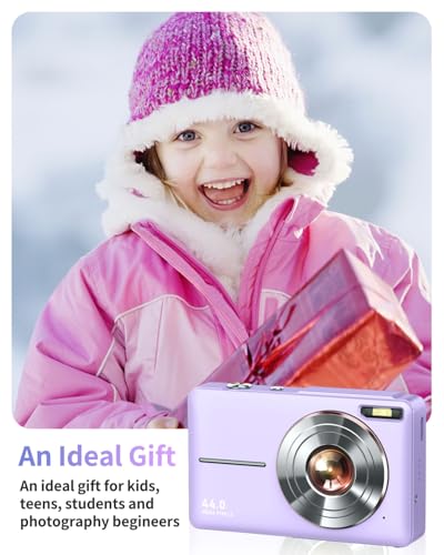 Image of Digital Camera FHD 1080P Kid Camera Point and Shoot Camera, Violet Purple