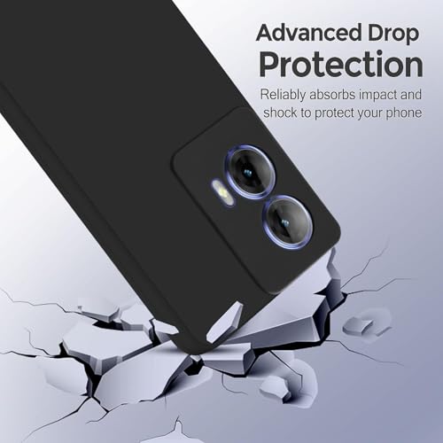Image of SBMS Silicone Back Cover Case for Motorola Edge 50 Fusion 5G / Moto G85 5G / Moto G96 5G | Soft Micro-Fibre Lining Inside | Camera Protection Bump | Shockproof Back Cover Case for Moto G96 5G (Black)