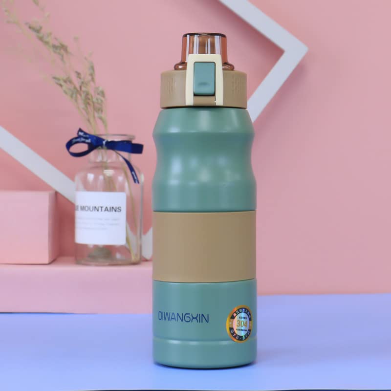 Thermos Cup 500ml/680ml Termo doble de acero inoxidable Deportivo Botella térmica portátil para escalada al aire libre Botella térmica para café té Taza térmica (Capacidad: 680 ml, color: B)