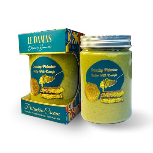Crunchy Pistachio Butter with Kunafa Pistachio Cream 250g Le Damas spread dubai chocolate filling.