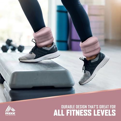 Image of RBX Wrist & Ankle Weights Set, Adjustable Comfort Fit for Training & Toning