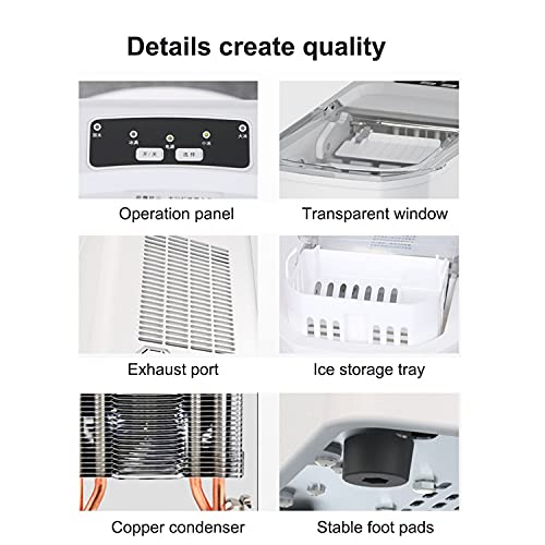 Máquina fabricadora de hielo con pantalla LED, auto-limpiable, portátil, para mostrador, capacidad de 2 L, produce 9 cubos en 8 minutos, para hogar, bar, cocina y oficina miniatura 5