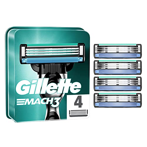 Cuchillas De Afeitar Gillette Gillette Mach3 Cuchillas de Afeitar Hombre, Paquete de 4 Cuchillas de Recambio