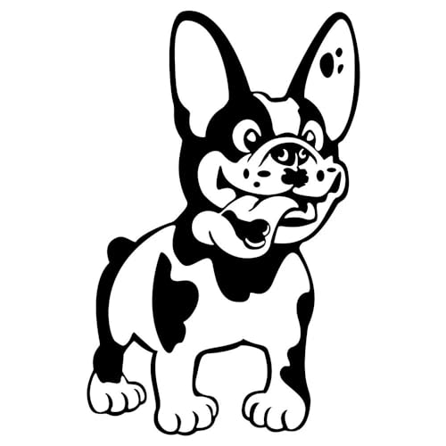 11.9cm x 18.5cm Tema Bulldog Francese Adesivo per Auto in Vinile per Motociclo, Bicicletta, Laptop, Frigo, Cellulare, Casco, Adesivi Decorativi