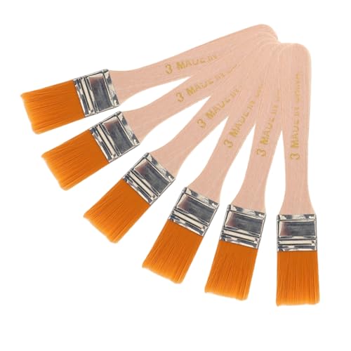NUOBESTY 1 Juego Pincel De Tablero Mao Cepillo Pequeño Pincel para Muebles Pincel De Puerta Cepillo con Mango De Madera Cepillo para Pintar Paredes Pincel con Mango De Madera Nylon 6 Piezas
