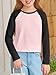 Haloumoning Kids Girls T Shirts Casual Raglan Long Sleeve Tee Crewneck Color Block Cute Fall Blouses Tops 5-14 Years Black