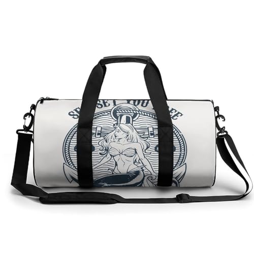 Sac de sport gym et voyage Sirène de Mer format duffel week-end idéal camping 45x23x23cm