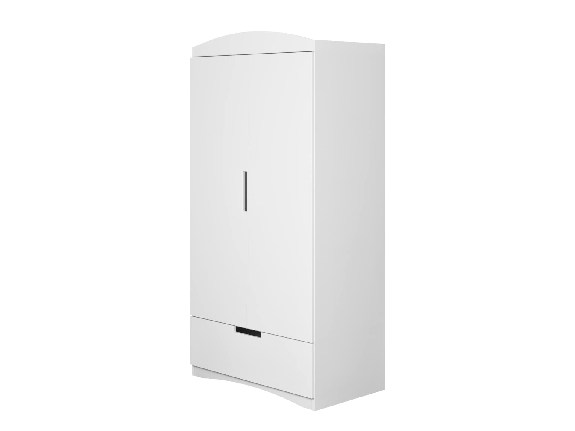 Générique Habitación completa para niños: armario de 2 puertas + cama 80 x 180 con somier/cajón/colchón+biblioteca doble + cómoda 3 cajones + mesita de noche; color blanco