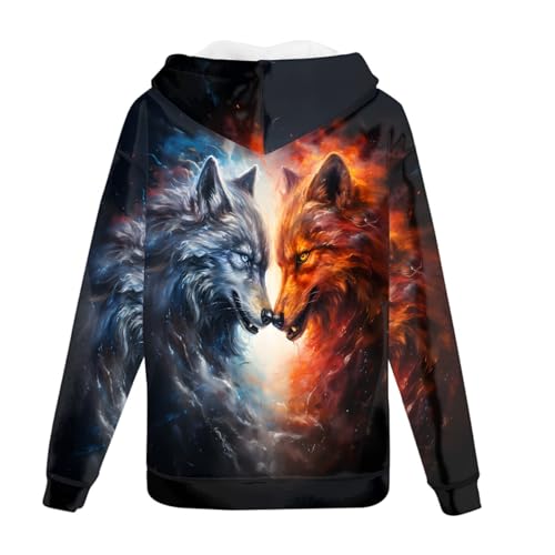 JooMeryer Unisex Mens Cool Wolf Full Zip Up Hoodies Long Sleeve Crew Neck Casual Jacket2