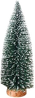Amosfun Miniature Christmas Tree Small Artificial Sisal Snow Frost Trees with Wood Base for Xmas Holiday Party Decoration - 20cm