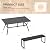 VICLLAX Patio 3 Pieces Outdoor Dining Set, Outdoor Metal Table and Bench Set, 59" Dining Table with Umbrella Hole and 53" Long Backless Bench for Lawn, Garden, Porch, Black