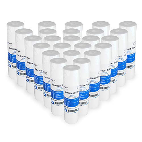 Sediment Melt Blown Water Filter Cartridge Standard 2.5x10" 5 Micron 25 Pack