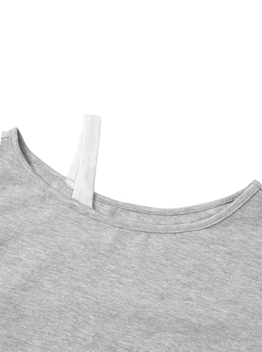 Image of Girls Off The Shoulder Tops Asymmetrical Short Sleeve Crop Top Cute Summer Tee Shirts